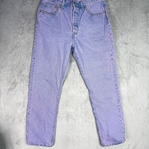 Levi's Premium 501 Original Fit Jeans Light Wash Purple Tint Mens Size 32x30
